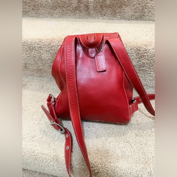 Vintage Coach Legacy Drawstring Leather Backpack dark red leather Style #9569 main image 11